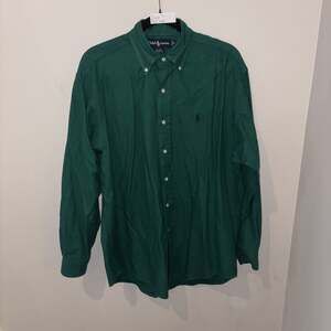 Vintage Ralph Lauren Classic Fit Fannel Long Sleeves Button Green Plaid Men- M